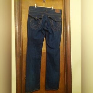 True Religion, Men, Dark Blue Boot Cut Jeans 34' X 32' Good Used Condition